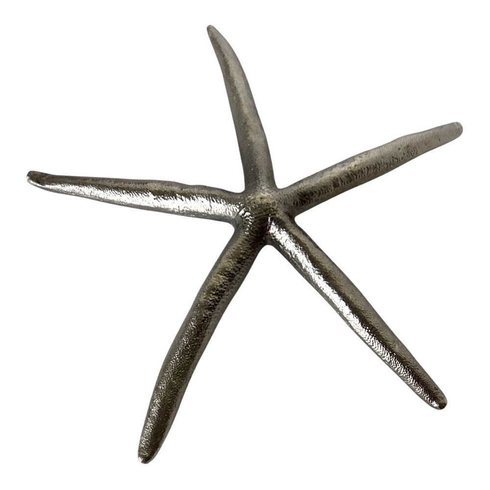 Starfish Figurine Decor Silver Tone Metal Linckia Finger Starfish